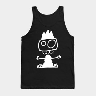 Cute monster - Mostrone Dentone (white on black) Tank Top